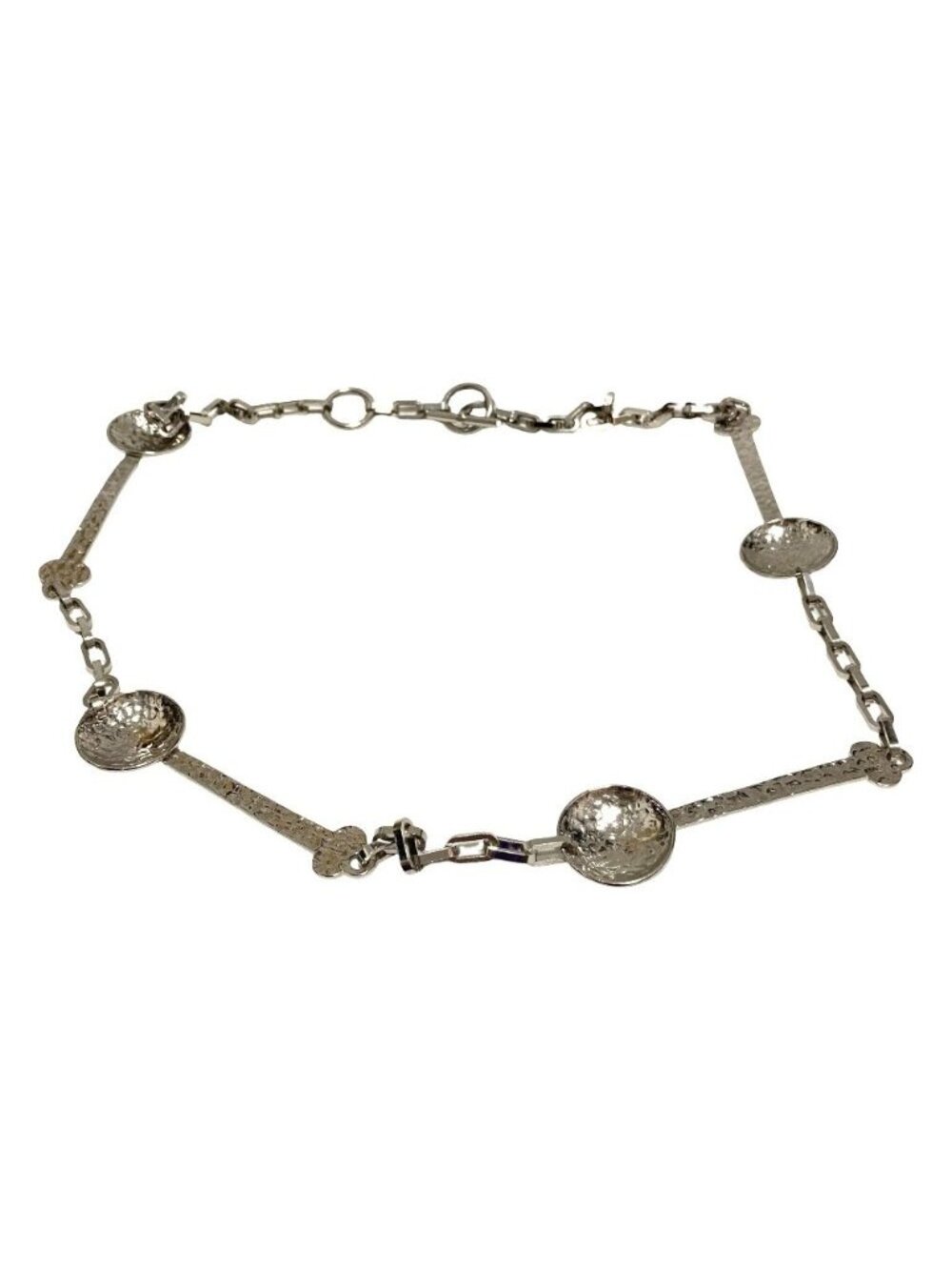 Loewe Palladium Hammered Spoon Necklace Silver Colored